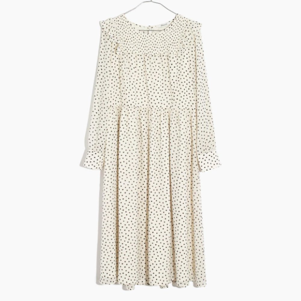 Madewell Ruffle-Shoulder Midi Dress - Small